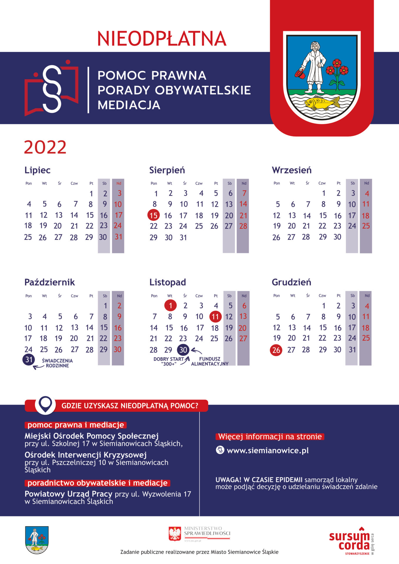 SIEMIANOWICE ŚLĄSKIE - kalendarz_A4_2022