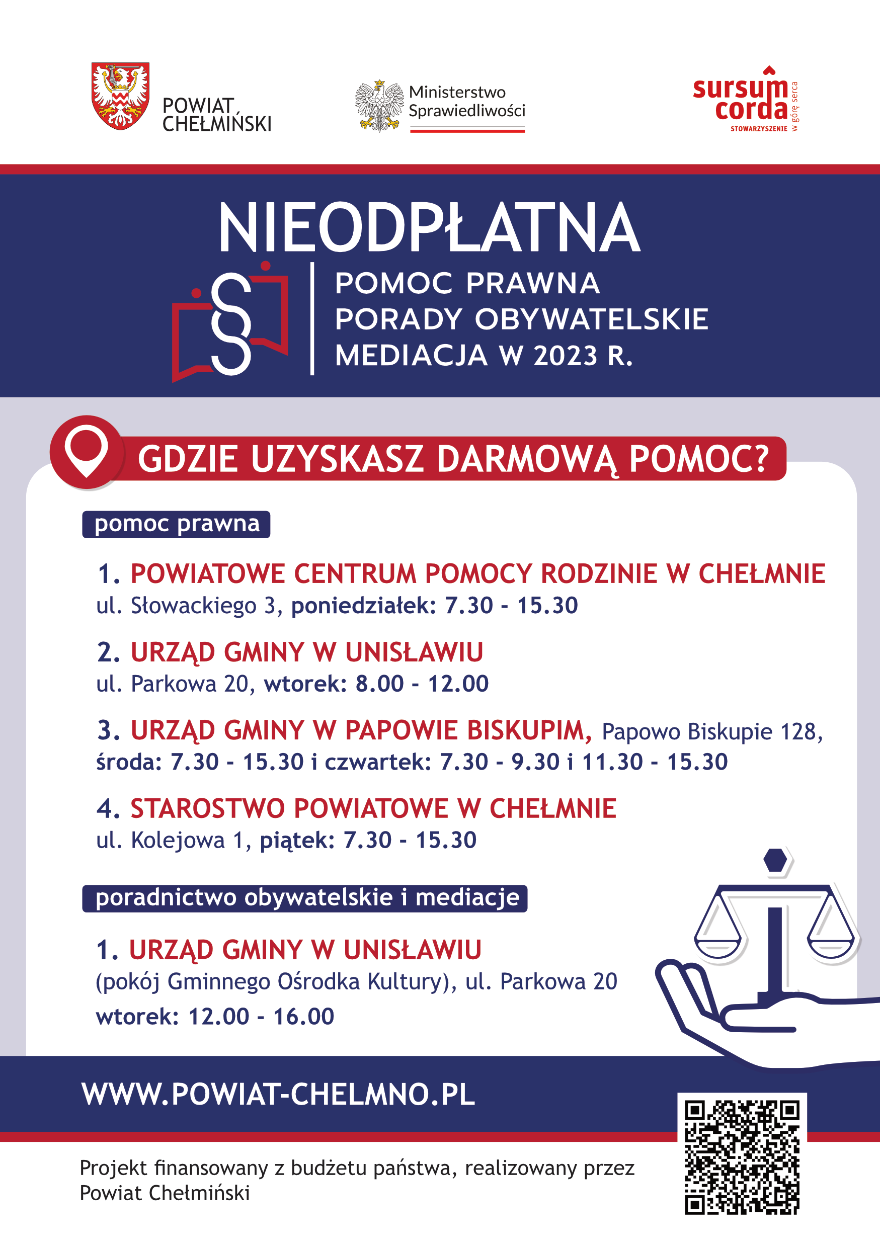 ULOTKA – nieodpłatna pomoc prawna w powiecie chełmińskim