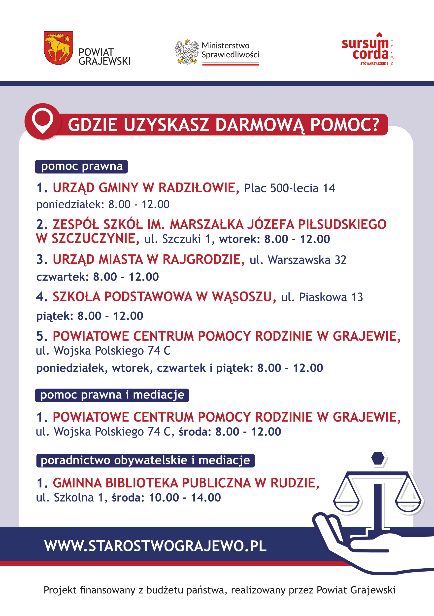 ULOTKA – nieodpłatna pomoc prawna w powiecie grajewskim