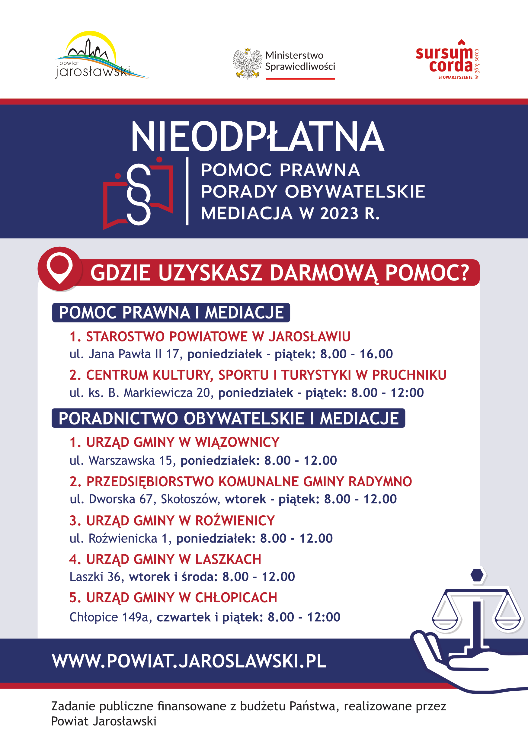 ULOTKA – nieodpłatna pomoc prawna w powiecie jarosławskim