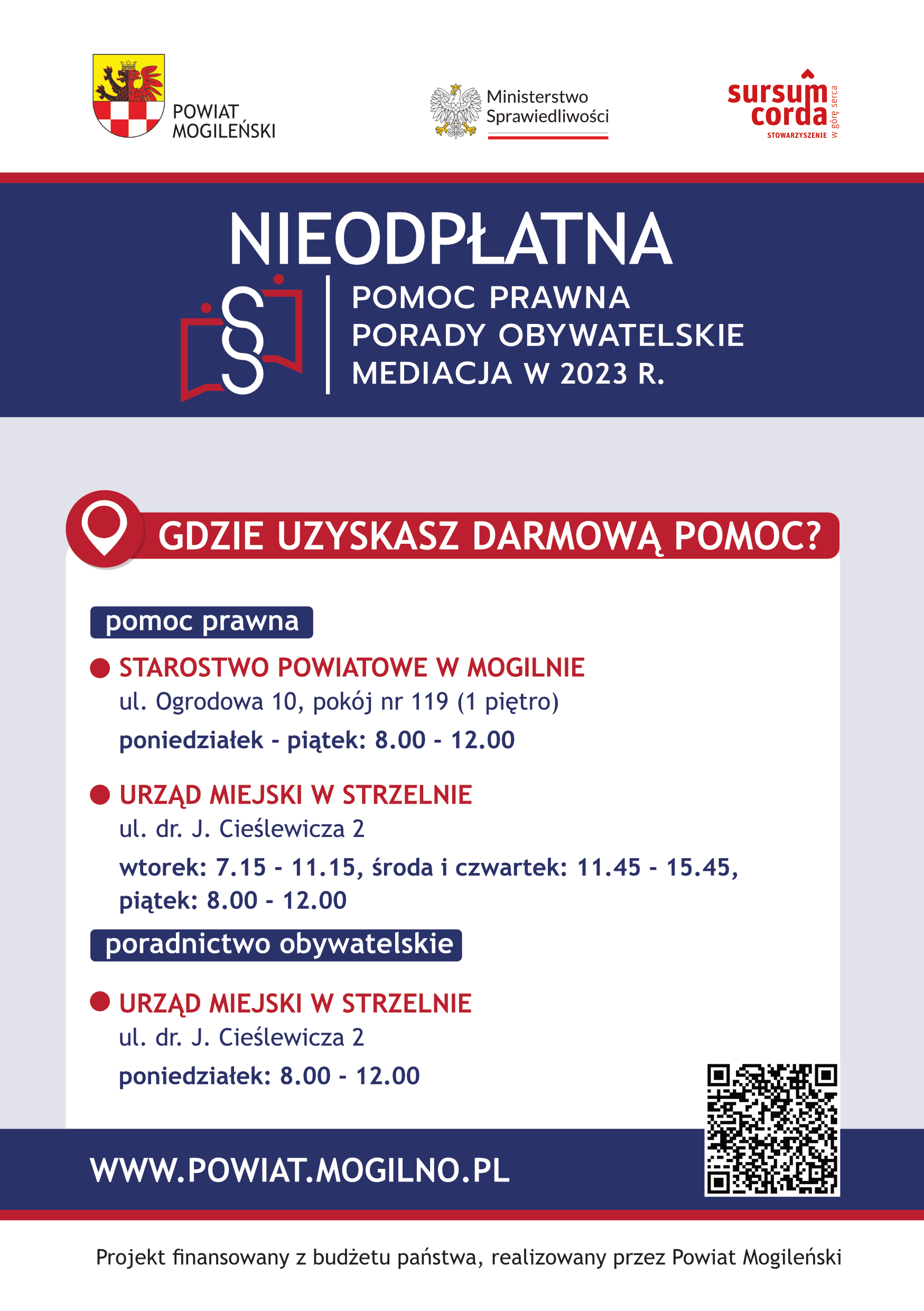 ULOTKA – nieodpłatna pomoc prawna w powiecie mogileńskim