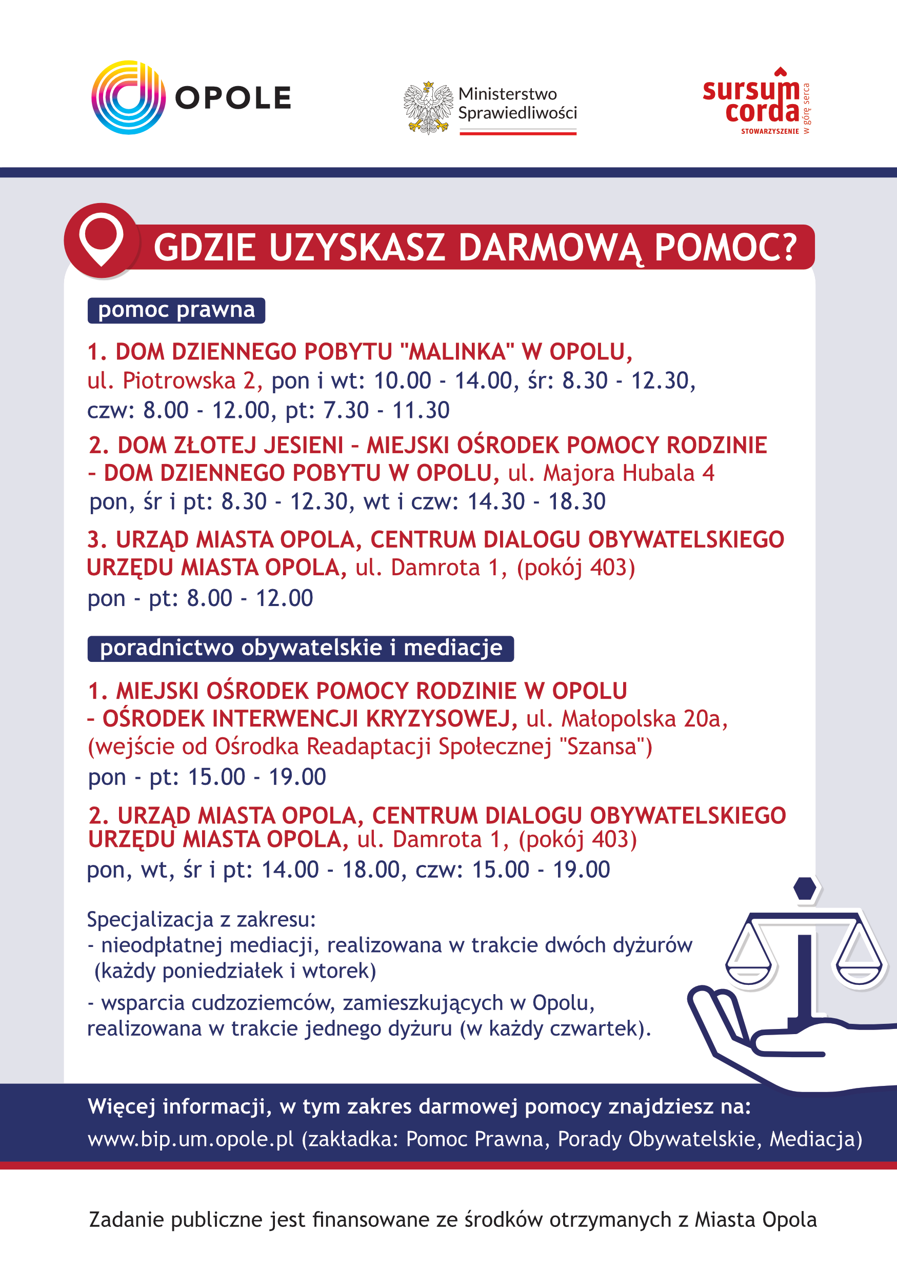 ULOTKA – nieodpłatna pomoc prawna w Opolu