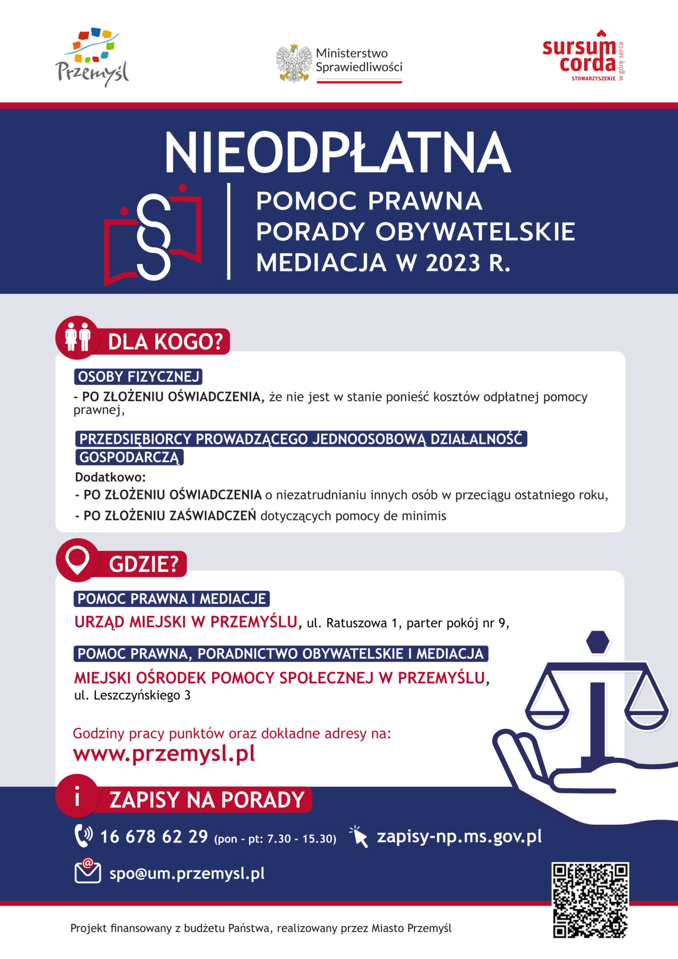PLAKAT – nieodpłatna pomoc prawna w Przemyślu
