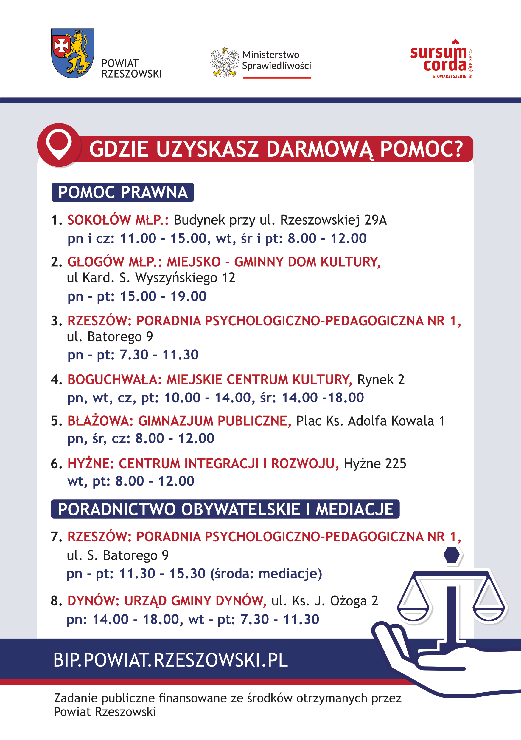 ULOTKA - nieodpłatna pomoc prawna w powiecie rzeszowskim
