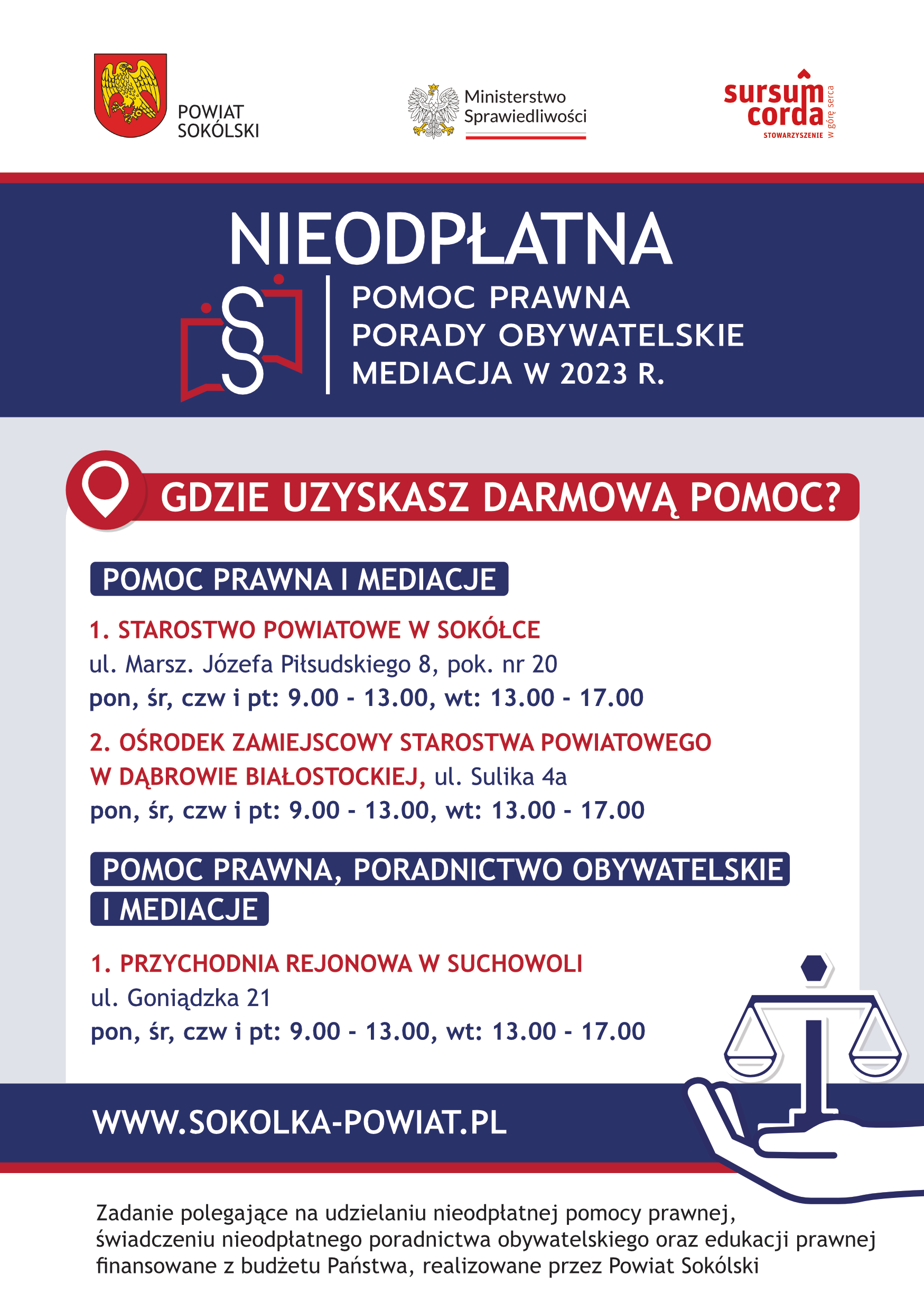 ULOTKA – nieodpłatna pomoc prawna w powiecie sokólskim