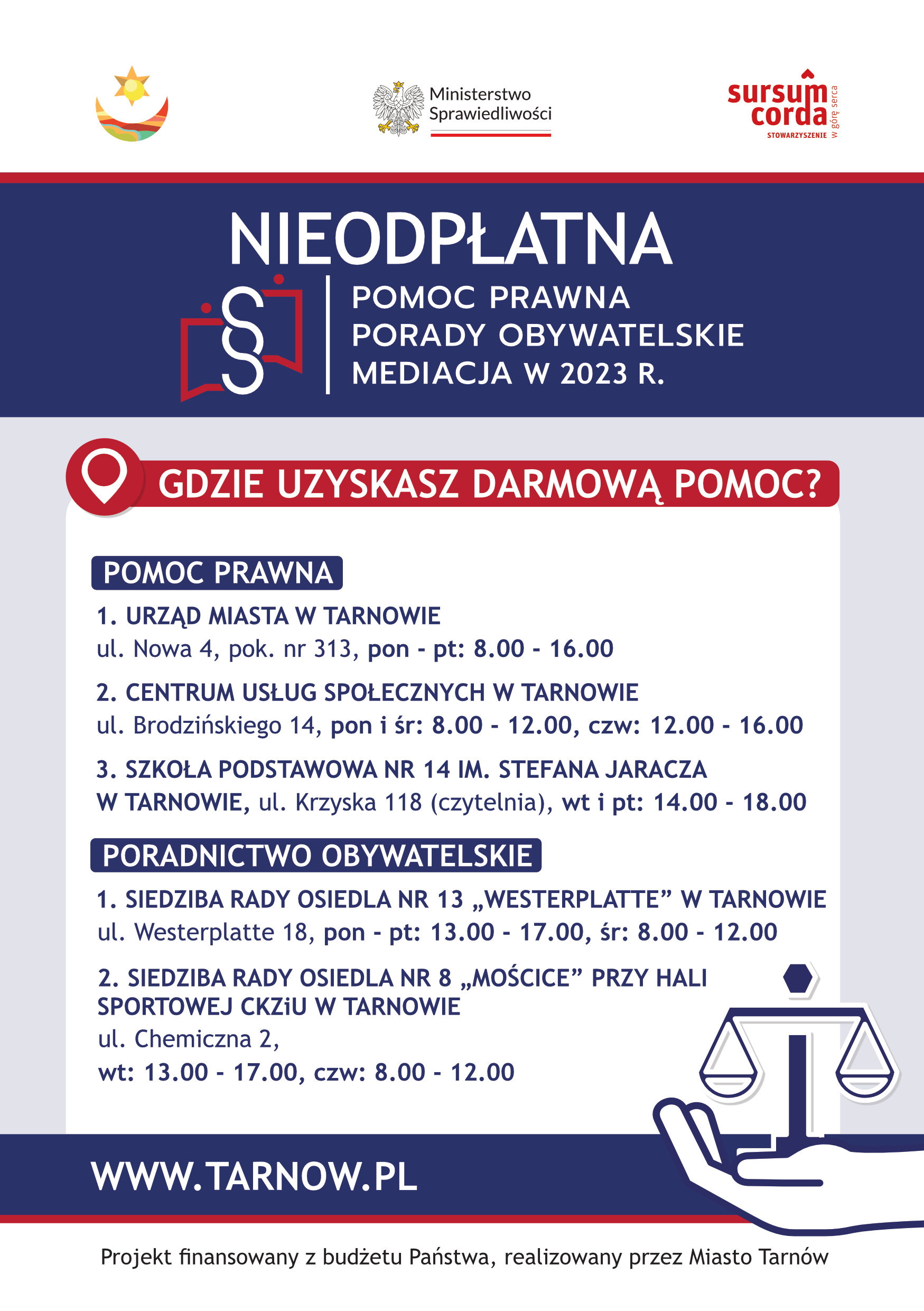 ULOTKA – nieodpłatna pomoc prawna w Tarnowie