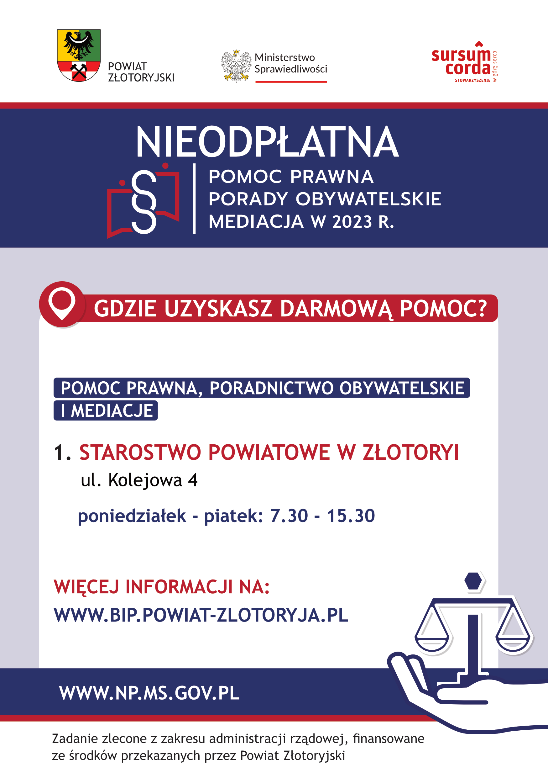 ULOTKA – nieodpłatna pomoc prawna w powiecie złotoryjskim