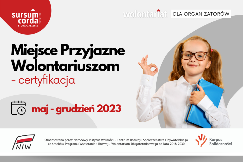 Miejsce Przyjazne Wolontariuszom - certyfikacja