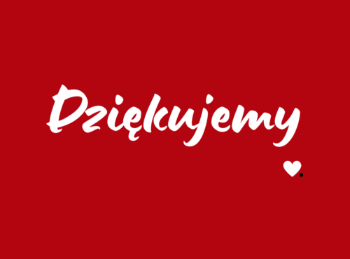 Grafika z serduszkiem i napisem Dziękujemy