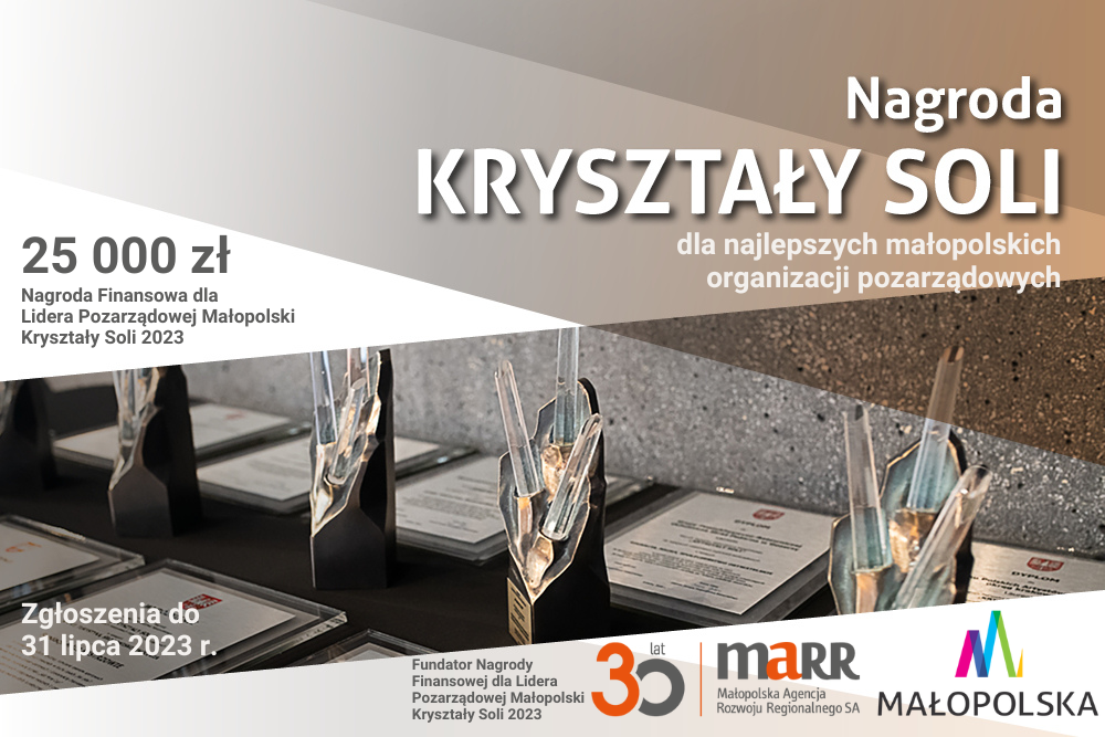 NAGRODA KRYSZTAŁY SOLI – 25 tys. zł dla Lidera Pozarządowej Małopolski