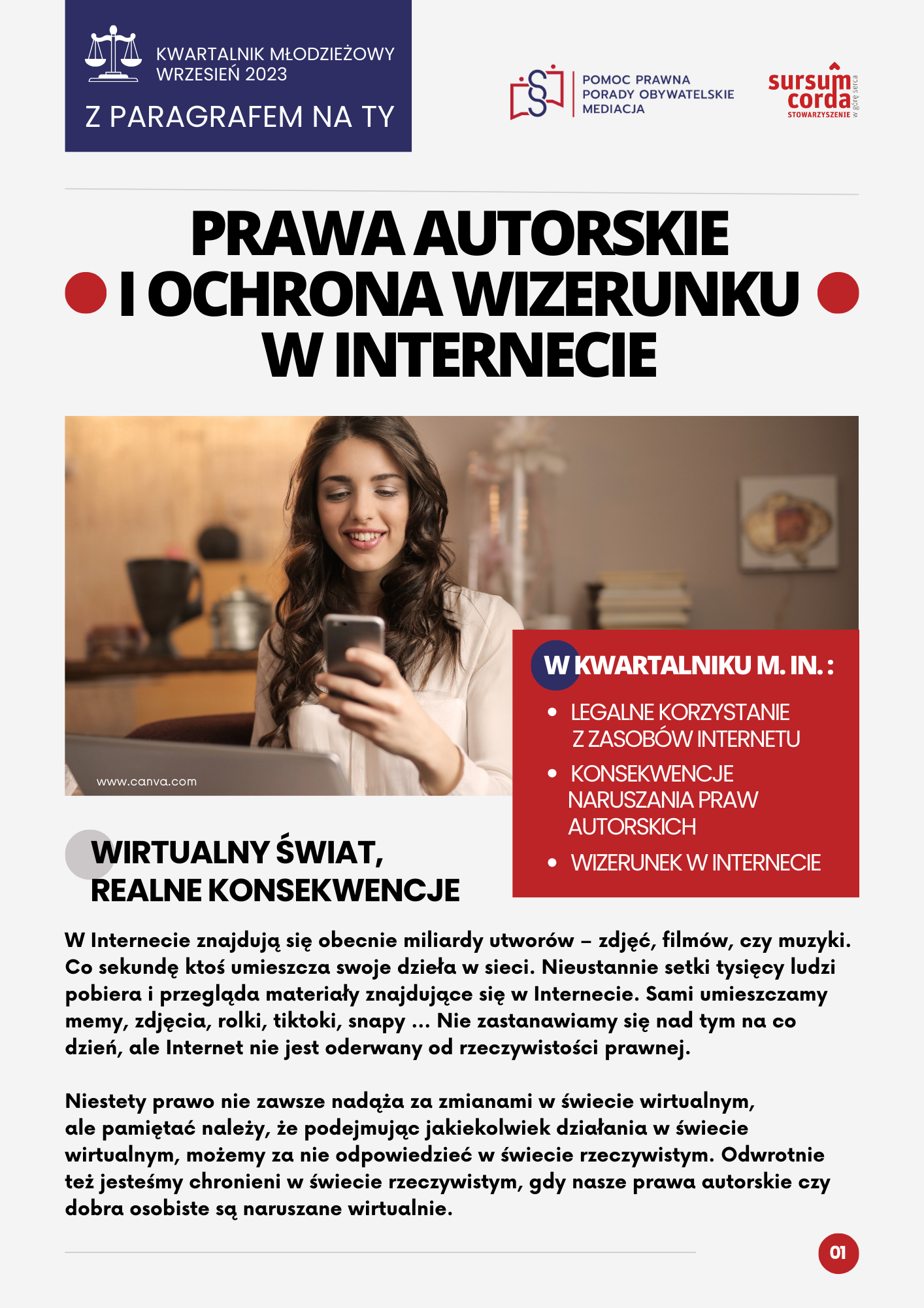 Kwartalnik dla młodzieży - Prawa autorskie i ochrona wizerunku w internecie (kwartał III)