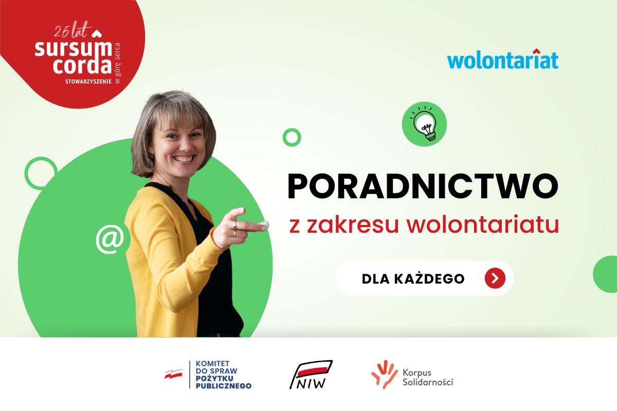Skorzystaj z bezpłatnego poradnictwa dla wolontariuszy i organizacji!